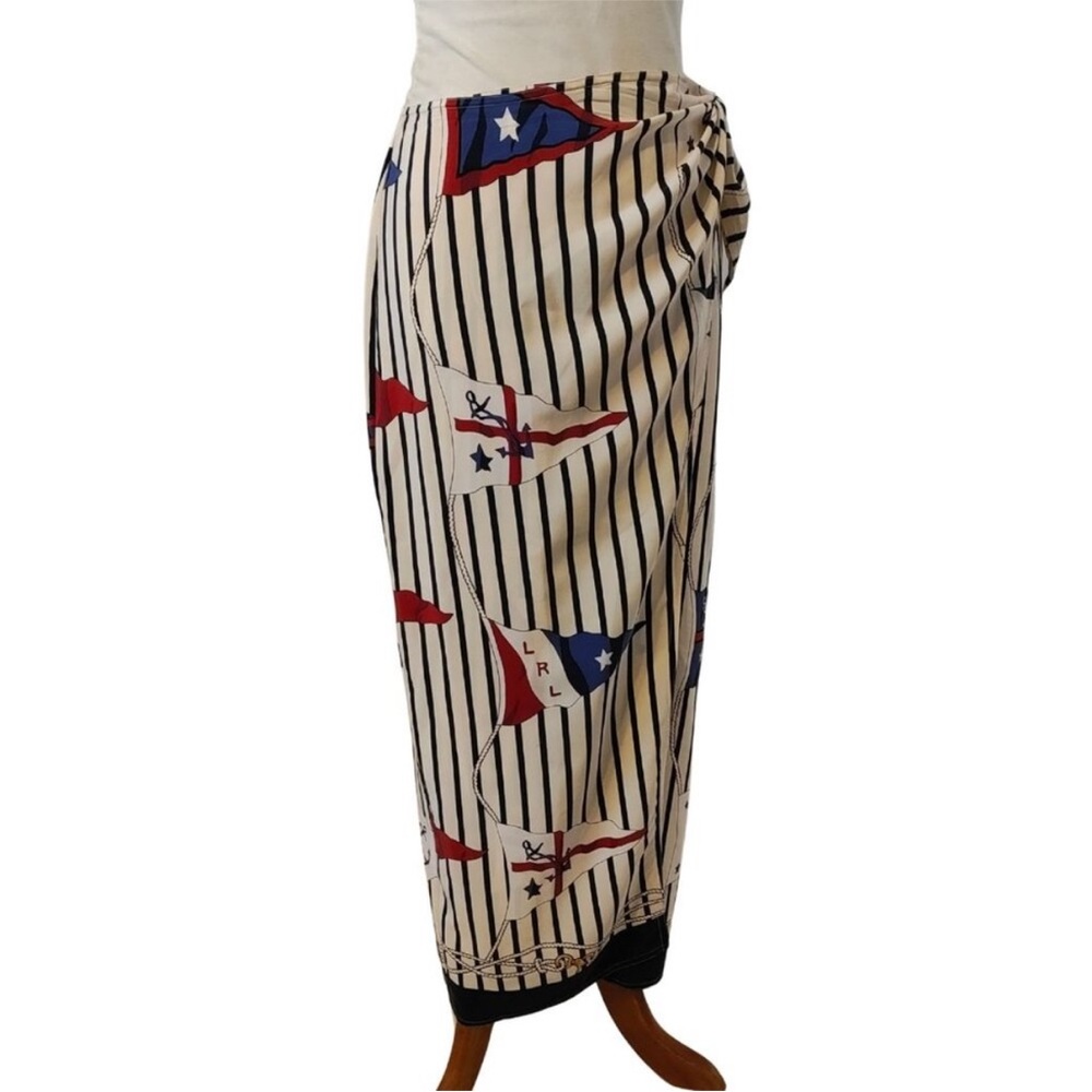 Ralph Lauren Nautical Flag Maxi Skirt - Red, Blue, Black, White